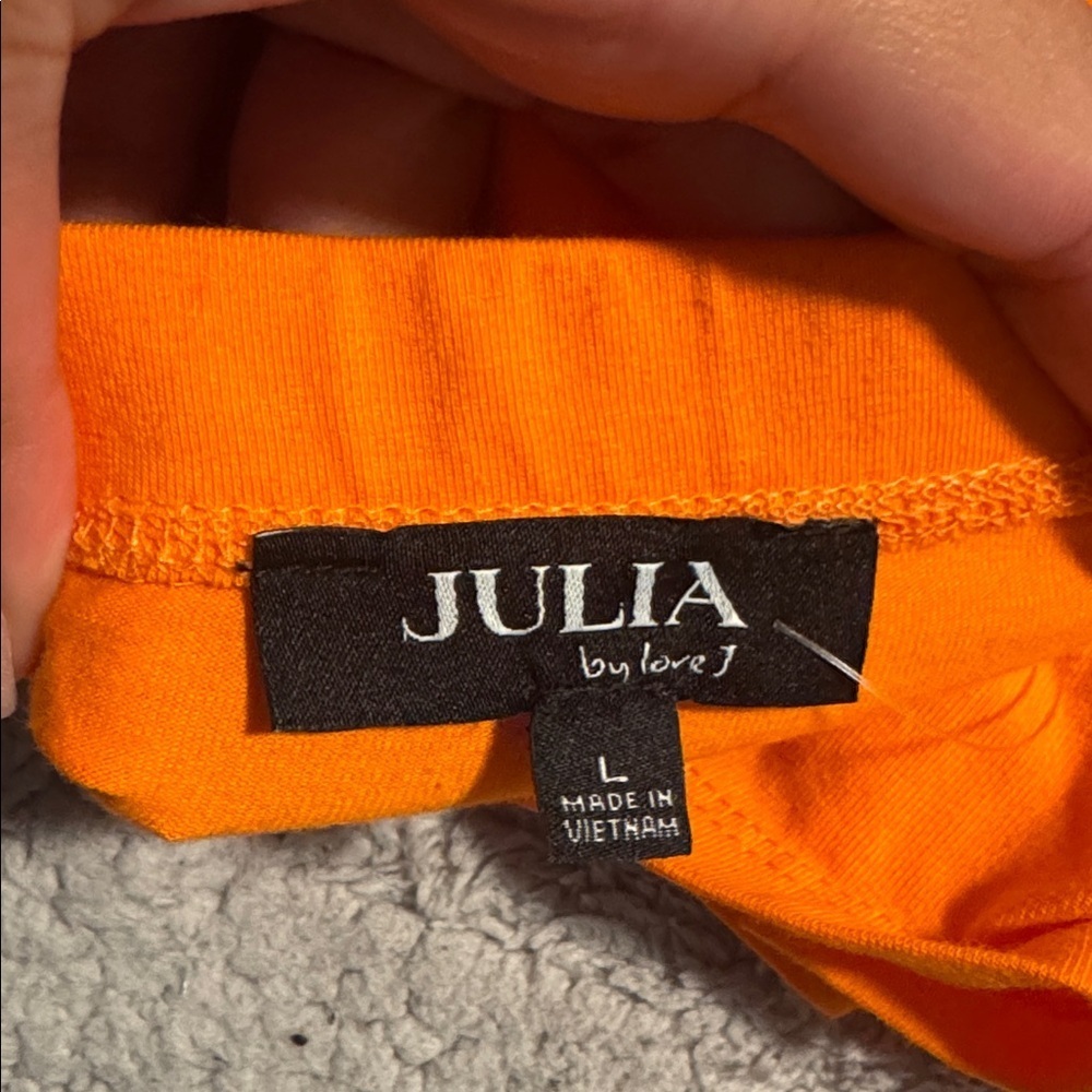Love J Bright Orange Strapless Dress - Picture 3 of 3